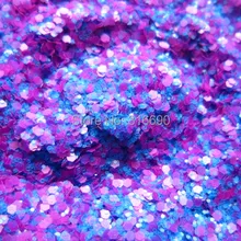 Смешанный ультра тонкий синий и фиолетовый Смесь устойчив к растворителям чарующий блестящий для нанесения лака для ногтей