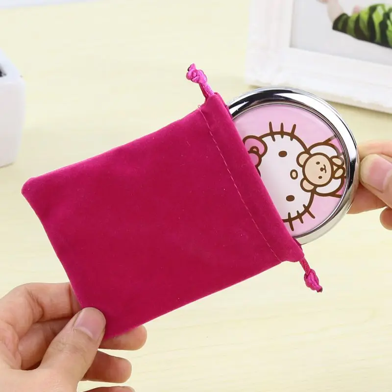 

Small storage bag DrawString pocket Small mirror Storage Flannel cloth Sundries Finishing