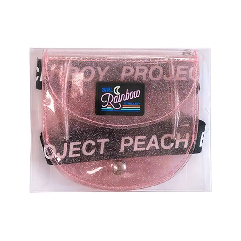 

Fashion Transparent Neck Short Wallet Women Coin Purse Credit Card Holder with Lanyard Rope