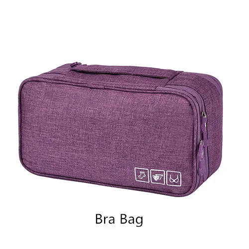 Водонепроницаемая дорожная косметичка для туалетных принадлежностей, органайзер с кабелем, чехол для одежды, нижнее белье для хранения обуви, аксессуары для багажа - Цвет: Purple B Bra Bag