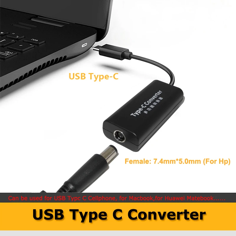 

DC USB Type C Power Charger Converter to 7.4*5.0mm Female Plug Jack Connector for Laptop Mobile Phone USB C Adapter 5V 9V 12V 20
