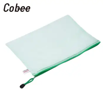 

Transparent PVC A4 Grid Zipper File Document Holder Pouch Bill Storage Bag Soft