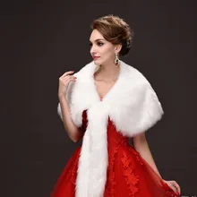 Белые Свадебные обертывания искусственные меховые шали Один размер свадебное болеро Меховые болеро женские Свадебные шали Свадебная куртка