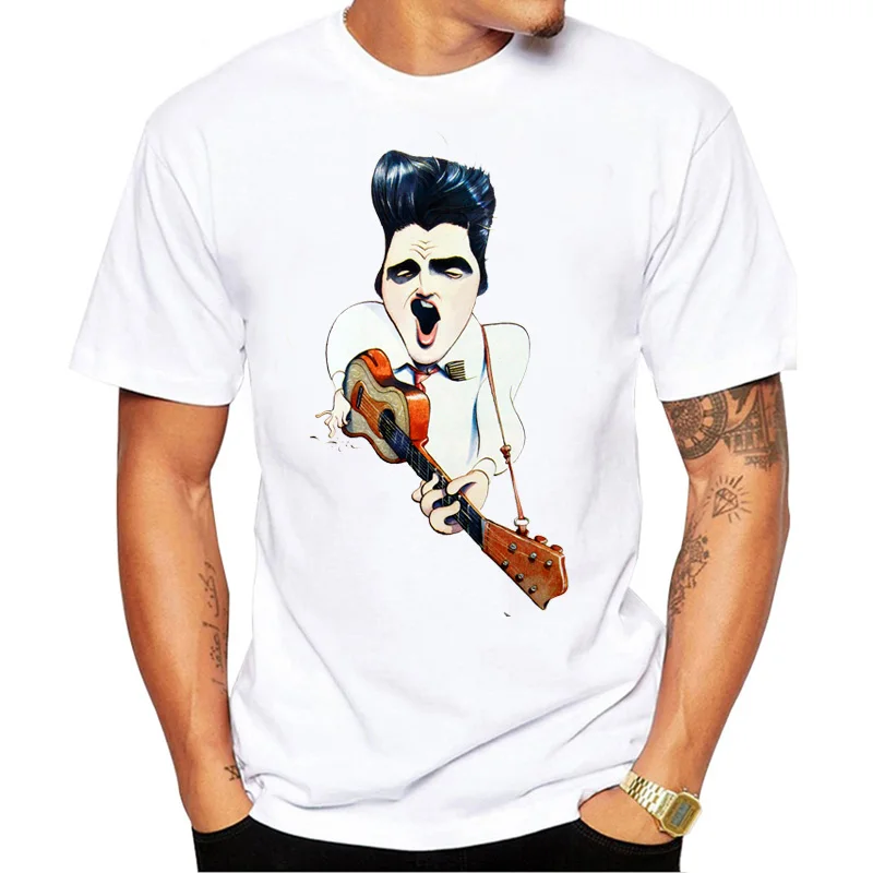Vintage Elvis Presley T Shirt Men Classic Short Sleeve