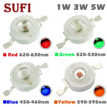 

High Power LED Chip 1W 3W 5W LED Light-Emitting Diode Light Bead Red Green Blue Yellow 1 3 5Watt SMD Intergrated For Spotlight
