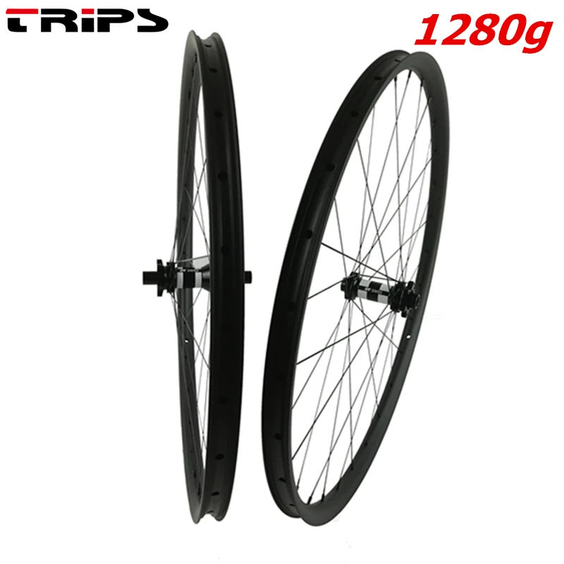 

1280g SUPER LIGHT 29er 27mm asymmetric carbon mtb wheels tubeless 350s Boost straight pull hubs mountain bike carbon wheelset UD