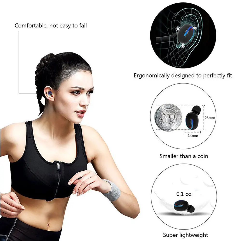 Bluetooth Earphone Invisible Earbuds With Mic Motion earpiece Wireless Charging Box stereo Headsets For IPhone Samsung Huawei