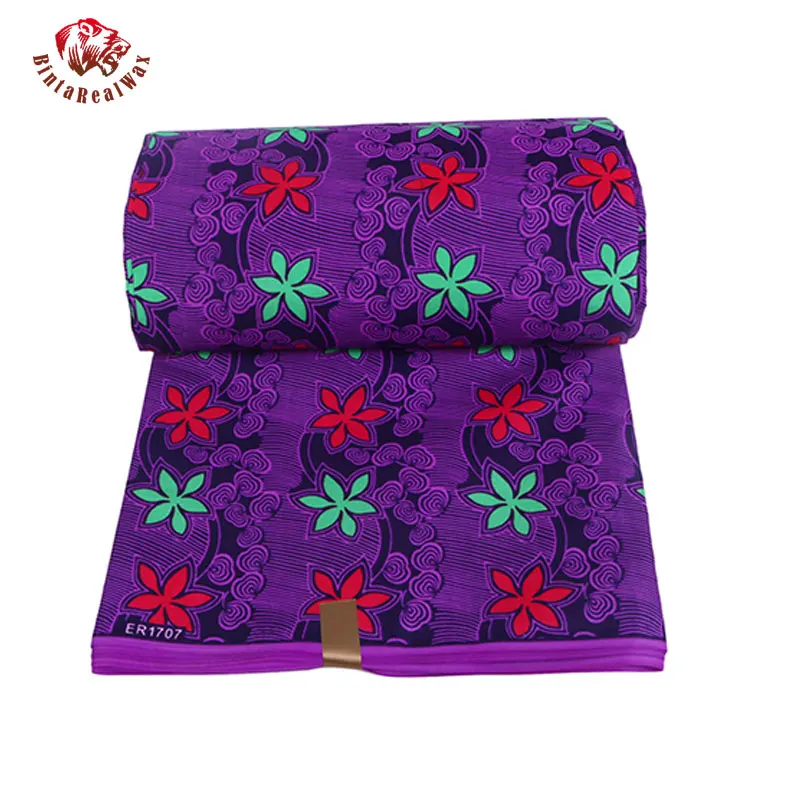 

Ankara African Polyester Wax Prints Fabric Red Binta Real Wax High Quality 6 yards African Fabric for Party Dress FP6002