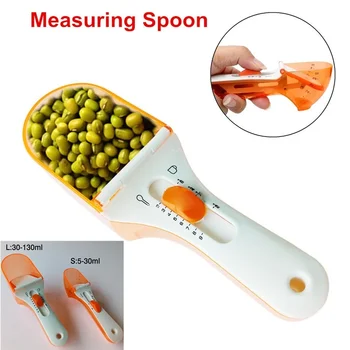 

Design adjustable measuring spoon plastic cool measuring tool cup teaspoons