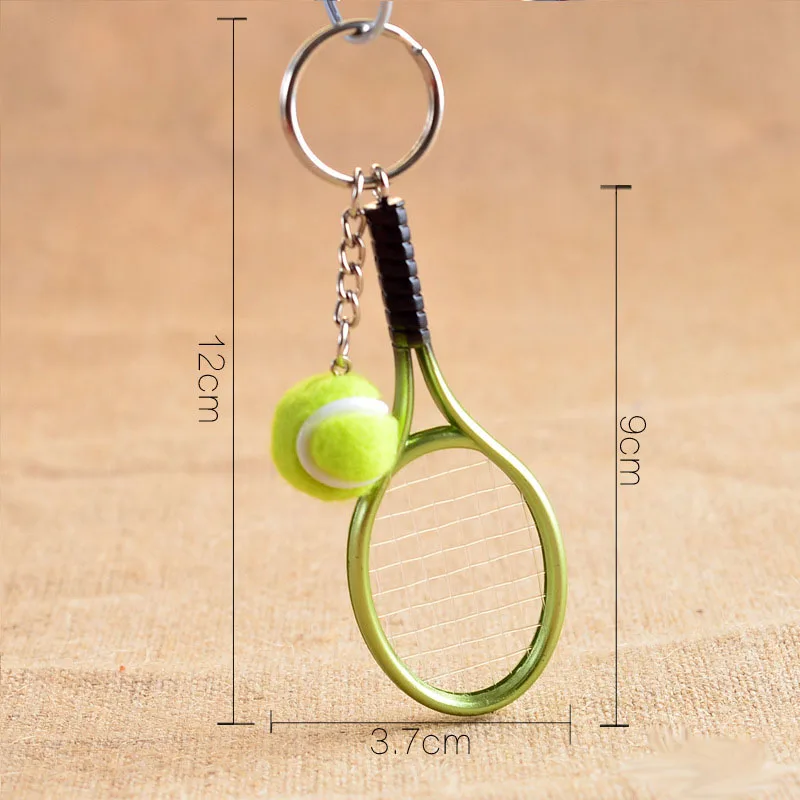 Милая Спортивная мини-Теннисная подвеска в виде ракетки, брелок, брелок для ключей, кольцо, искатель, аксессуары, подарки для подростка, вентилятор#1-17162 - Цвет: Green