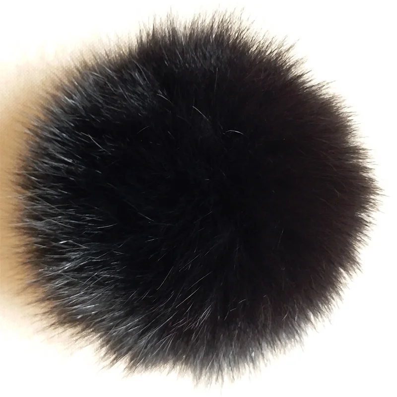 

Pure White Black Real Fox Fur Fluffy Pompon Fox Raccoon Fur Big Ball Pom Pom Accessories for Caps Hats Skullies Bag Fur Pompom