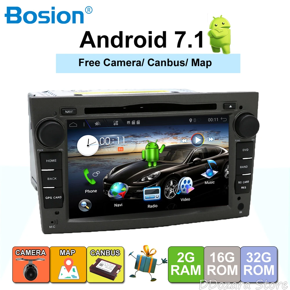 

For opel astra h android 7.1 Quad Core 1024*600 2 Din Car DVD Player GPS Navigation Radio Audio Video