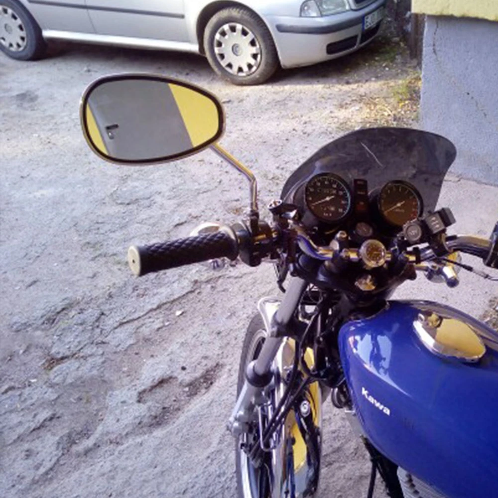 Универсальное мотоциклетное зеркало заднего вида 10 мм, овальное уличное Автомобильное зеркало заднего вида для Kawasaki Ninja ZX6 W800SE Versys650 ER-5 ER5 ZR750