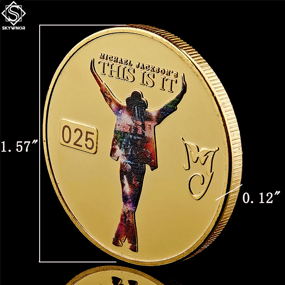 World Pop Super Star Michael Jackson Gold Commemorative Coin For True Love Fan Collectioon