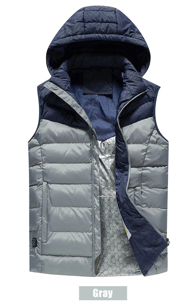 UNCO& BOROR, новинка, Мужская зимняя верхняя одежда, USB, инфракрасный, умный, нагревательный жилет, куртка, электрический, тепловой, теплый жилет, внутри пальто, размер M~ 5XL