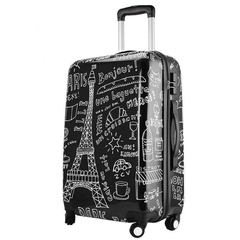 Couples graffiti board chassis 20-inch trolley Caster women suitcase wheels...