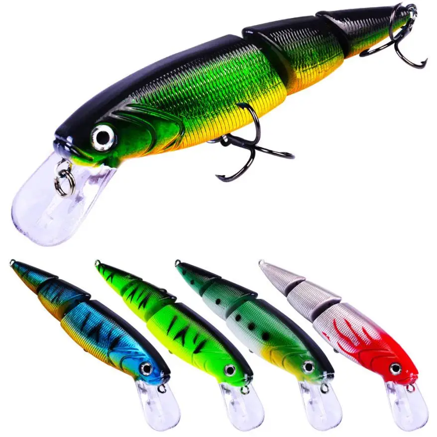 1PC Fishing Lures 11cm Plastic Hard Bass Baits 5 Colors Minnow Lures