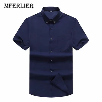 

MFERLIER Loose Summer shirts men bust 119-124cm short sleeve 5 colors