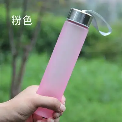 Портативная глазурь герметичная Спортивная бутылка для воды 280 мл многоцветные прямые небьющиеся наружные спортивные товары для дома - Цвет: Pink