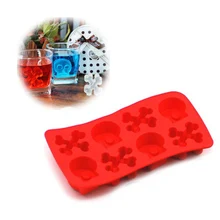 Skull Ice Cube Trays Cake Mould Ice Silicone Mold Color Random Party