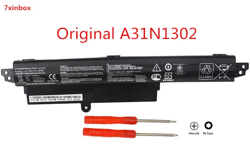 

11.25V 33Wh Original Laptop Battery for Asus A31N1302 A31LMH2 A31LM9H X200CA F200CA X200M X200MA K200MA X200CA-1A 1566-6868