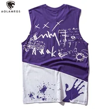 Aolamegs, майки, мужские, сетчатые, с камуфляжным принтом, Мужская майка, повседневная, модная, с круглым вырезом, без рукавов, для фитнеса, майка, хлопок, летняя одежда