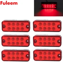 Fuleem 6 шт. 4 дюйма красный 8 светодиодный, боковой, габаритный фонарь лампа грузовик прицеп Грузовик Караван морской светодиодный водонепроницаемый 12 В