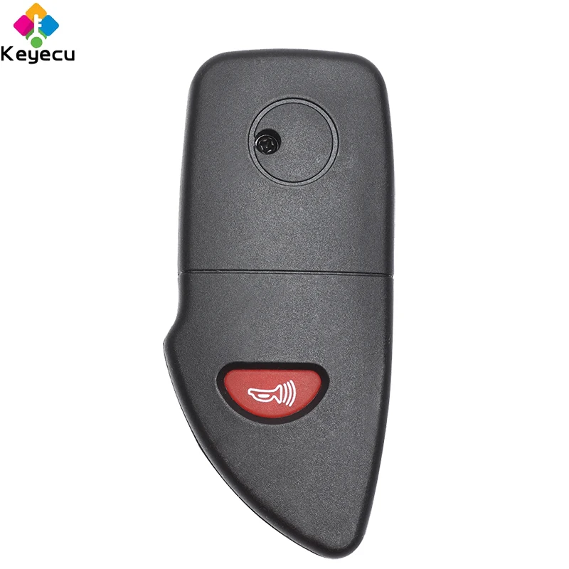 Replacement Modified Flip Remote Car Key Shell-2/ 2 + 1/ 3 Buttons & Uncut Blade-FOB For Hyundai Santa Fe / Tucson IX35