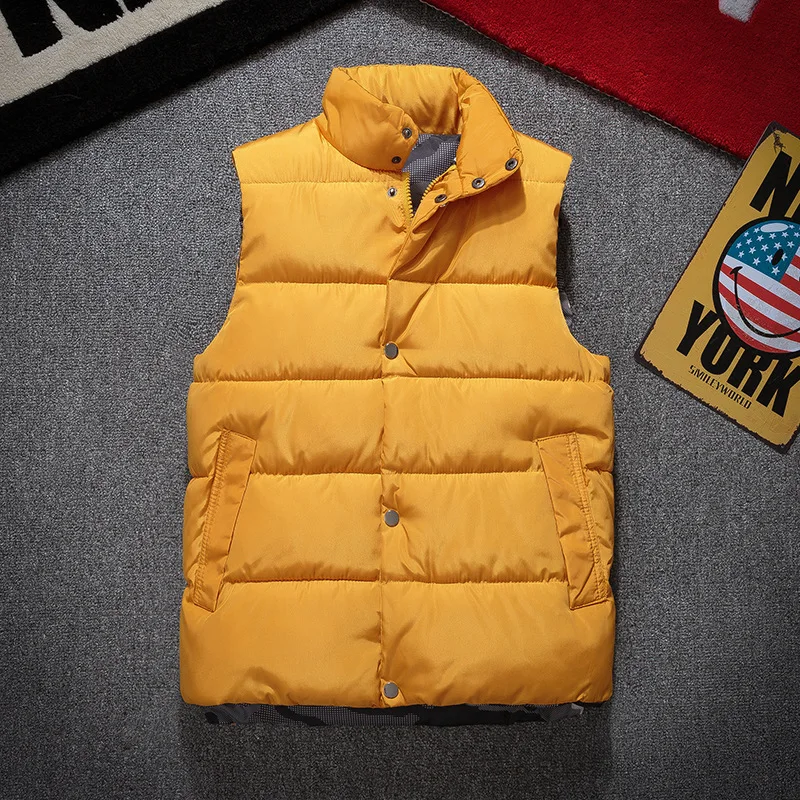 

2019 men's collar and vests teenagers new winter thickening eiderdown cotton vest
