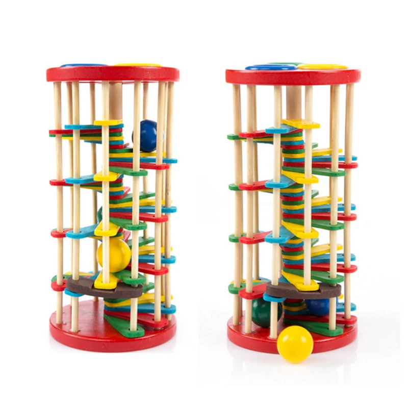 Finest  Wooden Toys Batting Ladder Hand Knock The Ball Montessori Mathematics Early Educational Colorful To