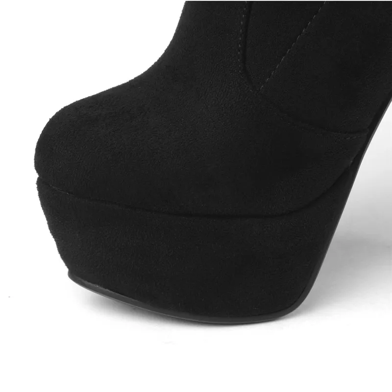 ASUMER/; модная обувь; женские замшевые сапоги выше колена с острым носком; женские высокие сапоги до бедра на платформе