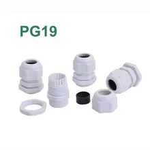 10 шт./лот PG19 Водонепроницаемый полиамид кабельный ввод Разъем Регулируемый M25 Кабельные кабельный сальник с гайкой для 12-15 мм черный, серый