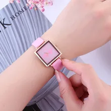 Woman's Square Watch Belt Quartz Gift Watch With Cartoon Butterfly Dial For 2018 Fashion Ladies Clock