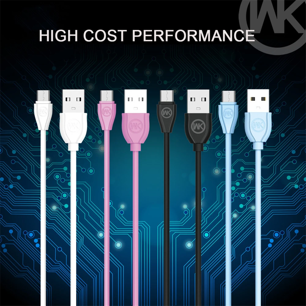 Koop WK Ontwerp 2.1A Snel Opladen Sync Data Kabel Charge voor Apple iPhone X 7 8 Plus voor Micro USB Kabel android Mobiele Telefoon Oplader
