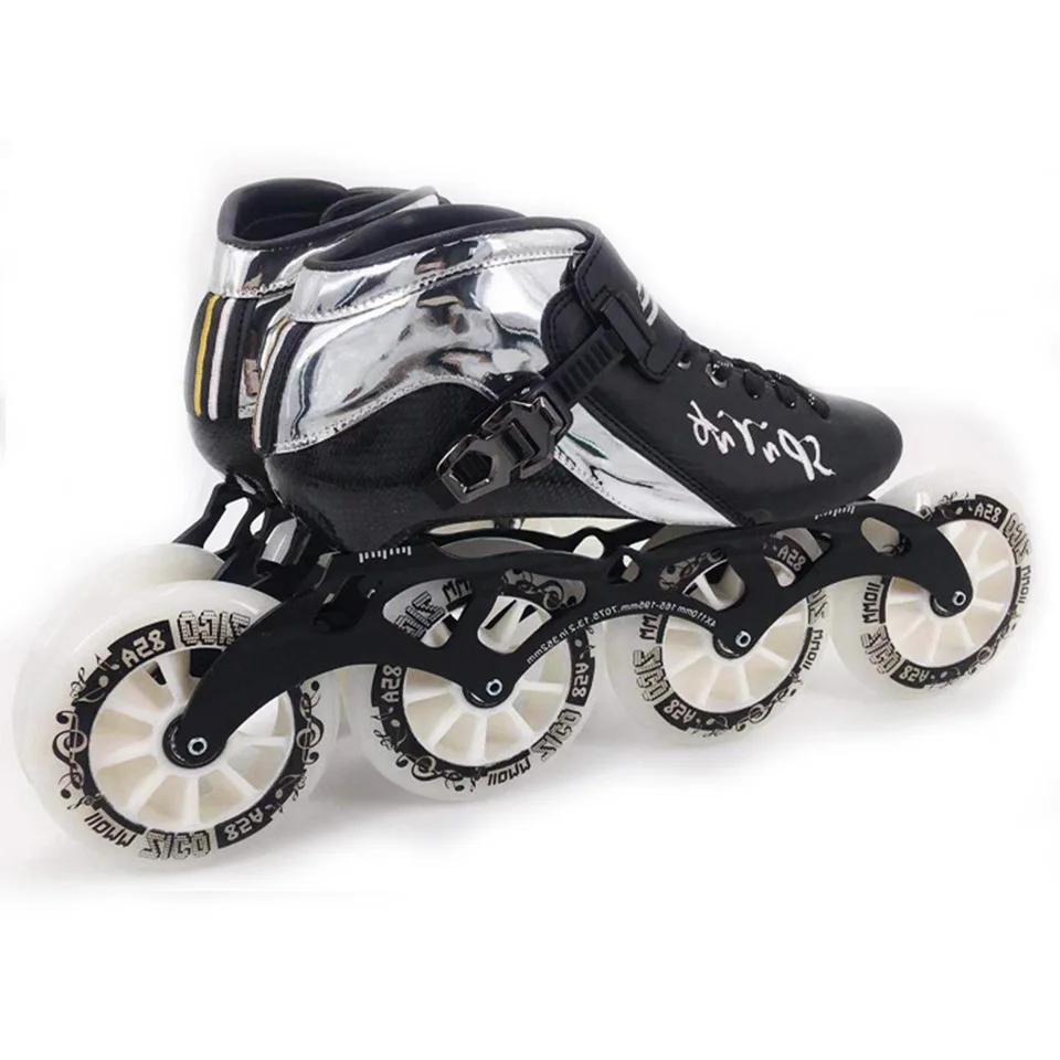 روح Inlines الأسطوانة سرعة الزلاجات 4 عجلات زلاجات دوارة للأطفال الكبار ألياف الكربون مرونة عالية عجلة Patins SH54