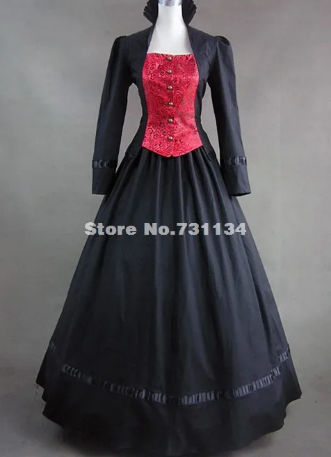 Черная одежда с длинным рукавом готический, викторианской эпохи платье королева возрождения Елизаветы средневековое викторианское бальное платье воссоздание Театр Костюмы
