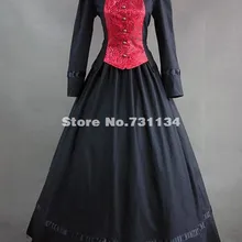 Черная одежда с длинным рукавом готический, викторианской эпохи платье королева возрождения Елизаветы средневековое викторианское бальное платье воссоздание Театр Костюмы