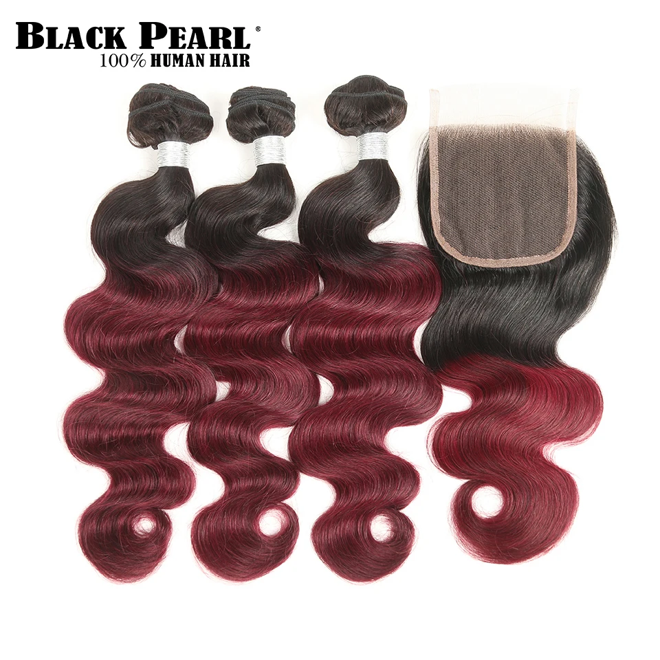 StyleIcon Pre-Colored Ombre Body Wave Human Hair Bundles With Closure Remy Brazilian Hair Weave Bundles with Closure T1b99j StyleIcon Pre-Colored Ombre Body Wave Human Hair Bundles With Closure Remy Brazilian Hair Weave Bundles with Closure T1b99j