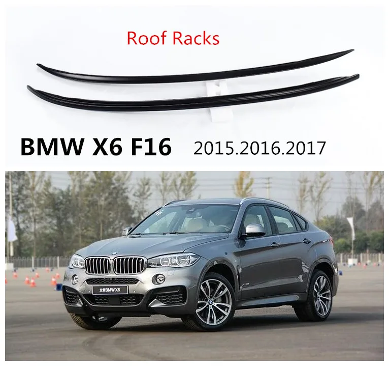 ل BMW X6 F16 2015.2016.2017 أرفف لسقف السيارة السيارات رف أمتعة عالية جودة العلامة التجارية جديد معجون ألومونيوم تركيب اكسسوارات السيارات