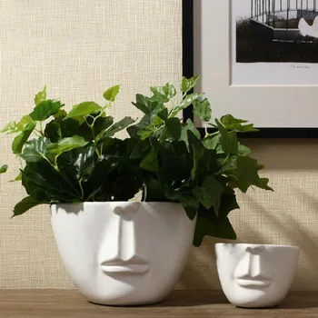 

head shaped flower pot molds DIY silicone molds for Succulent plants pots