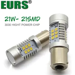 EURS 20 шт. 1156 BA15S P21W 21 светодио дный 1157 3030smd автомобиль хвост лампы стоп-сигналы авто, дневной ходовые огни Обратный лампы белого и желтого цвета