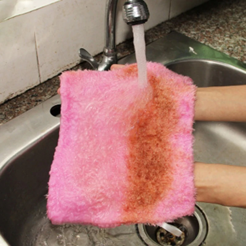 High quality Efficient Anti grease Color Dish Cloth Fiber Washing Towel
