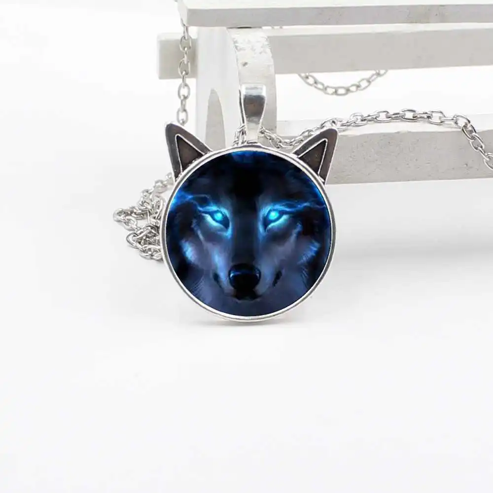 New charm Nordic magic wolf necklace cat ear pendant jewelry glass cabochon necklace children's gift jewelry New charm Nordic magic wolf necklace cat ear pendant jewelry glass cabochon necklace children's gift jewelry