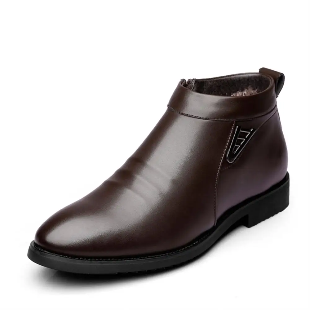 Skup LAISUMK 2019 jesień zima Vlevet Retro mężczyźni buty wygodny zamek marki obuwie Split skórzane buty śniegowe buty męskie