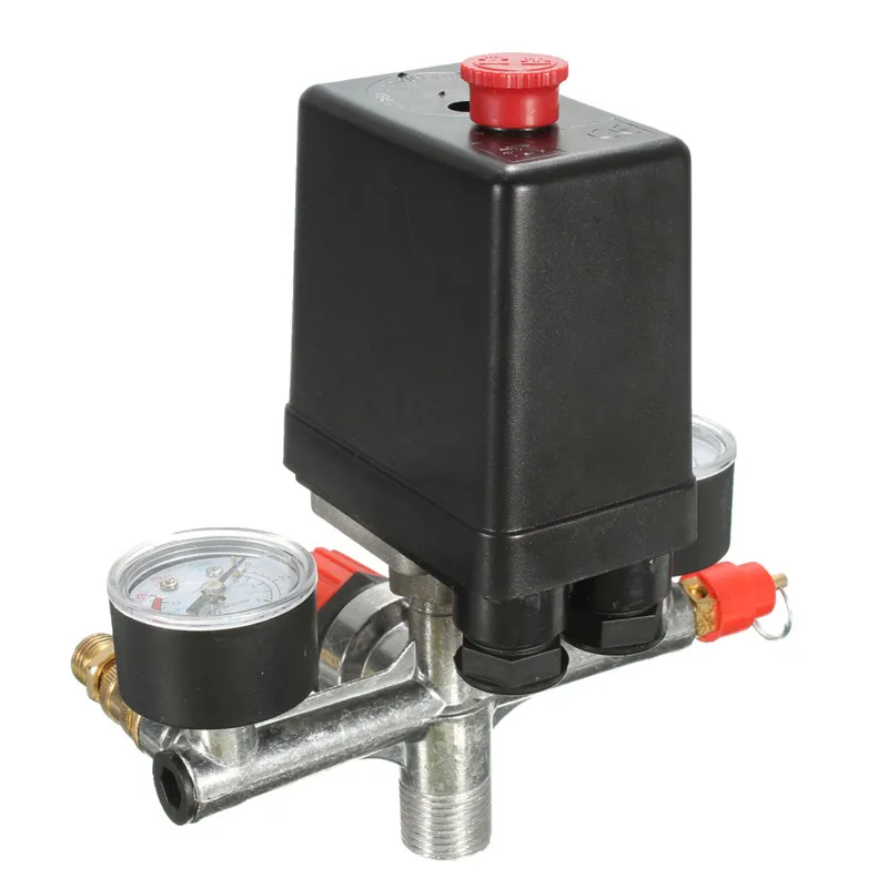 

Non adjustable 125psi 2 Phase Compressor Pressure Switch Air Valve Gauge Control Relief 230V 1 port Hot Sale