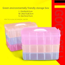 Многофункциональная большая трехслойная съемная пластиковая коробка для хранения косметики коробка для хранения ювелирных изделий