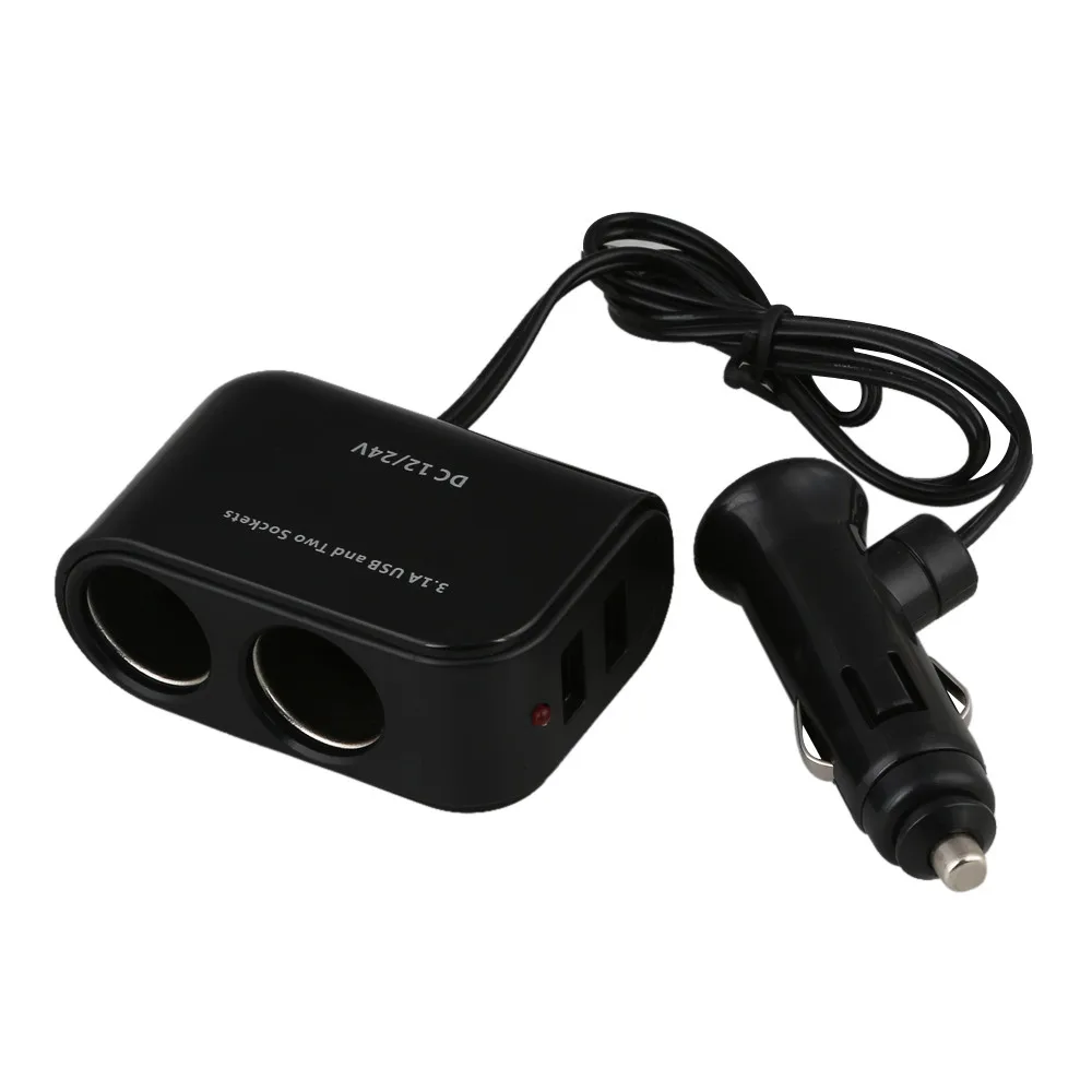 

2019 Car Accessories 2 Way DC 12V Car Charger Cigarette Lighter Double Power Adapter Splitter Socket #WL1