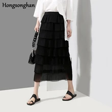 Hongsonghan/ новые летние товары в Корейском стиле, многослойные шифоновые юбки с завышенной талией, темпераментные шорты