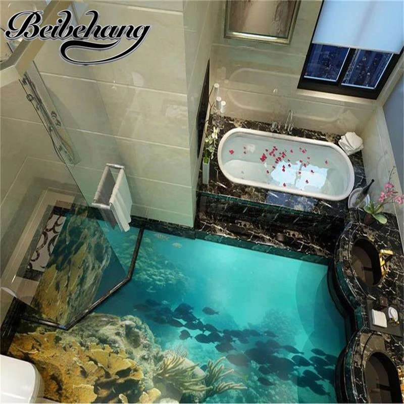 Beibehang 3d bodenbelag Individuelle Fototapeten Meer welt ...