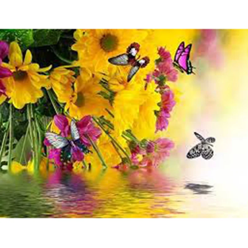 

DIY full Square/Round Diamond Embroidery-Butterfly pool-5D Diamond Painting handwork Cross Stitch Mosaic Home Decoration